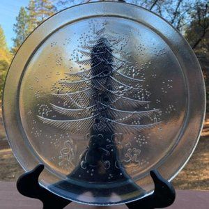 Vintage- Duralex Cookie Christmas Platter W/ Bears